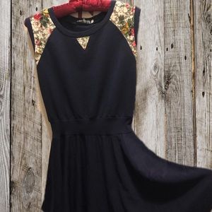 Skater Blue and Floral Dress